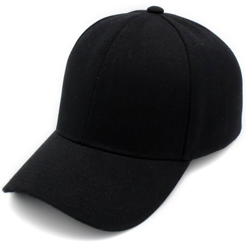 Men's Athletic Baseball Cap Black Comfort Classic Adjustable Hook Loop